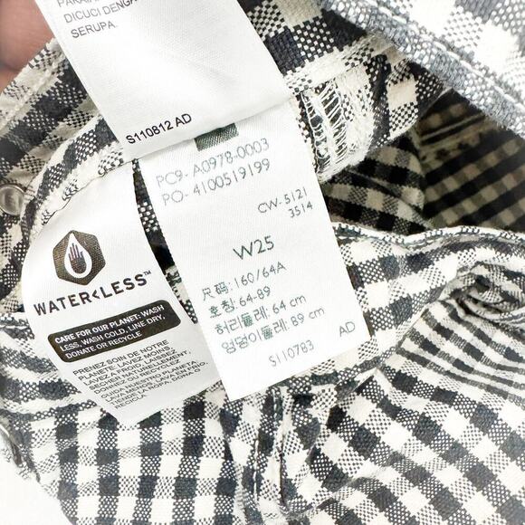 Levi's Checkered Plaid Patterned Mini Denim Skirt Size 25 - Picture 5 of 6